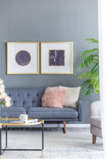 S/2 23.6x23.6' Lillian Purple Crystal Shadow Boxes Wall Décor