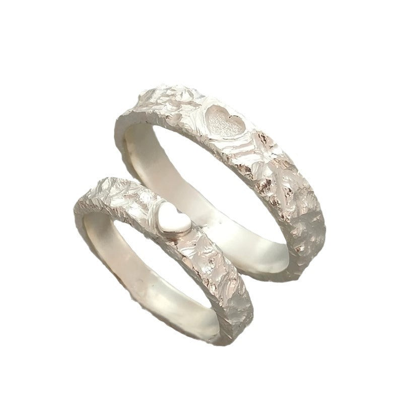 Hand In Hand White Head Love Couple Ring Open