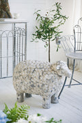 25.5x13x18' Magnesium Sheep Figurine with Weathered White and Gray Finish