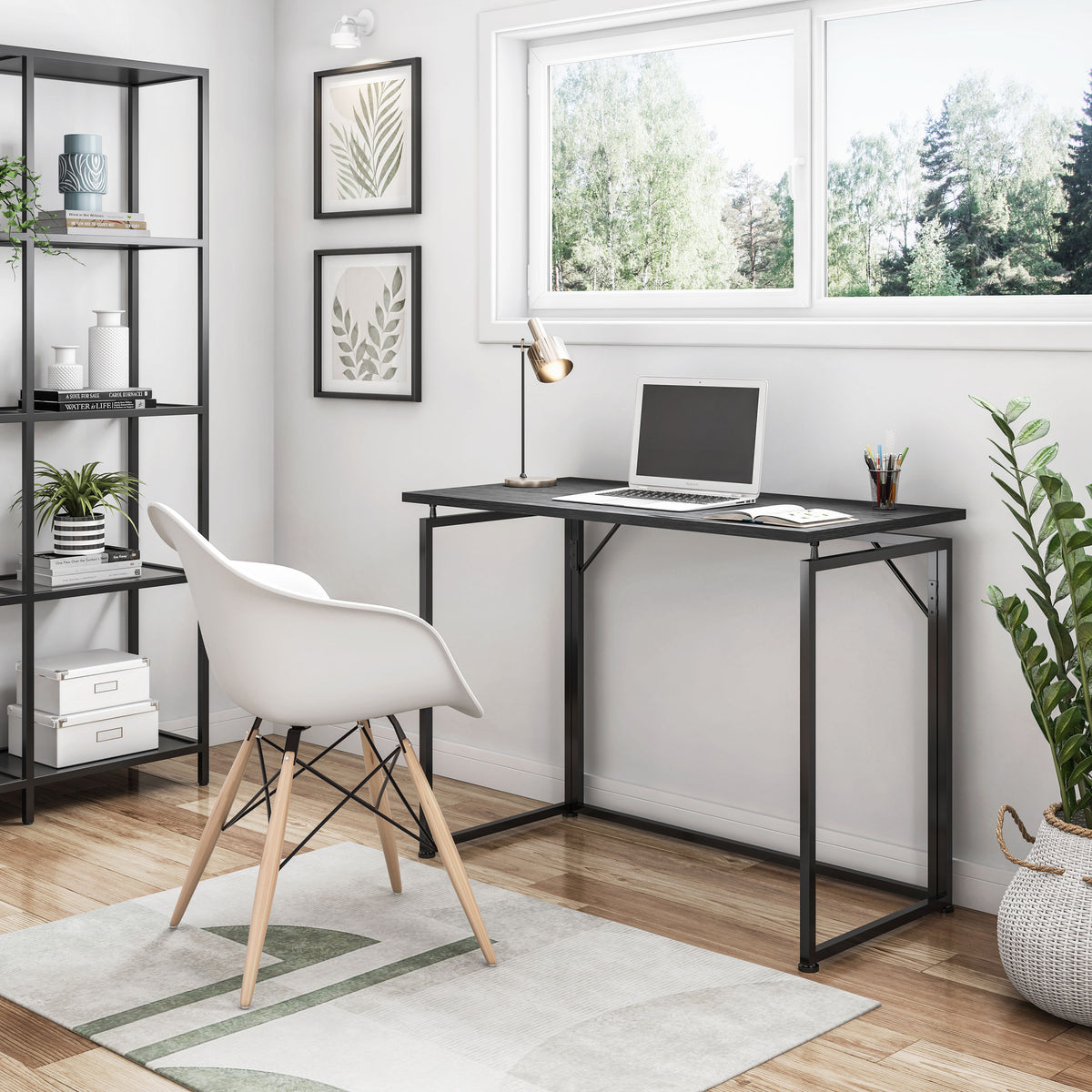 Space Saving Folding Desk - Black