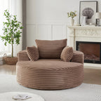 55'L Corduroy Sponge single sofa,No Assembly Required,Fluffy Modern Sleeper Chair for Living room, Bedroom, Lounge and Projection Room(Not a swivel chair.) - Eloy Royal