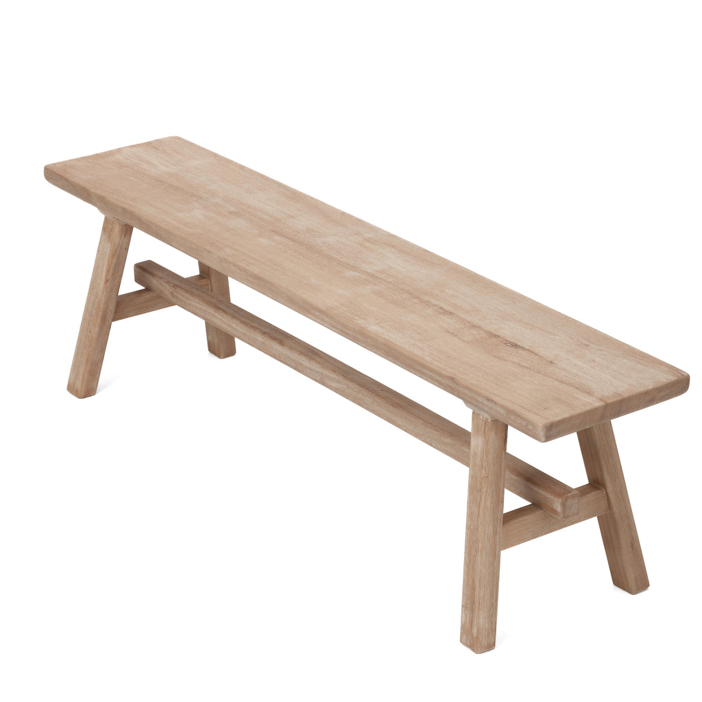 Solid Wood Bench, 39-inch Farmhouse Entryway Bench, Rustic Storage Bench for Indoor Use, Natural Finish