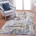 LOOM & LUXE Collection 8X10 Ivory/Blue /Abstract Non-Shedding Living Room Bedroom Dining Home Office Stylish and Stain Resistant Area Rug