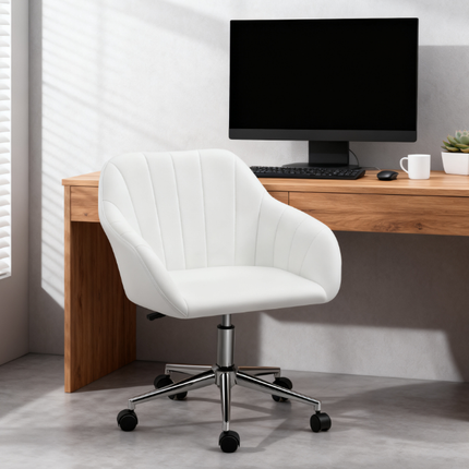 Faux Leather Office Chair, Adjustable Swivel Design for Home Office, Sleek Modern Look & Comfy Seating