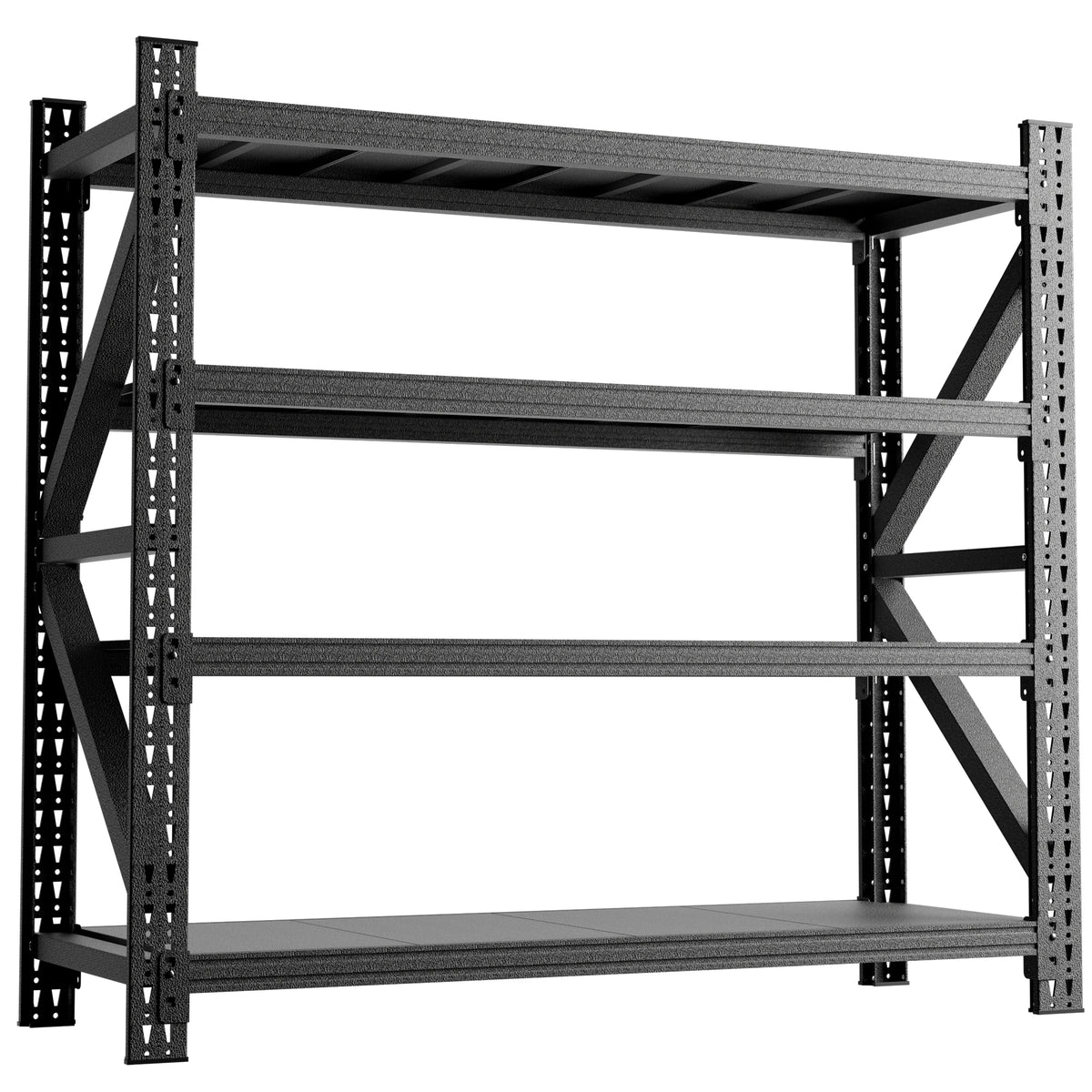 Heavy Duty 4-Shelf Metal Garage Shelving Unit, 4000LBS Capacity, Black, 63'H x 67'W x 23.7'D
