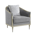 Fernando Gray Chenille & Champagne Chair w/Pillow