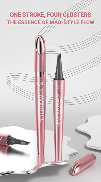 Waterproof And Smooth Not Smudge Four-fork Liquid Eyebrow Pencil