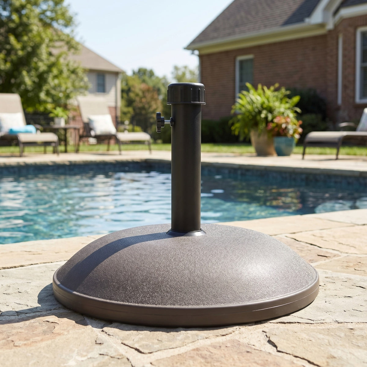 Ander Outdoor 68-pound Round Umbrella Base-Brown