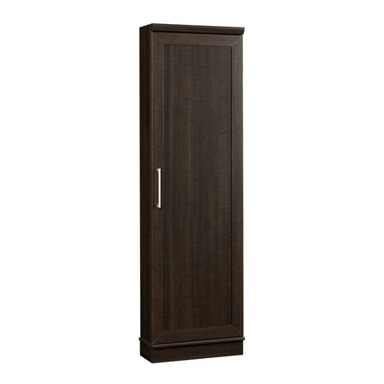Contemporary Corner Storage Cabinet with 5 Shelves, Brown finish