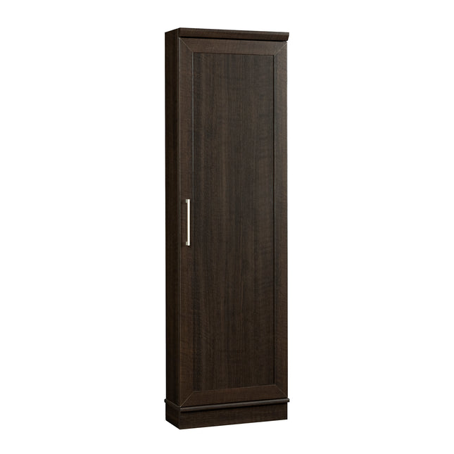 Contemporary Corner Storage Cabinet with 5 Shelves, Brown finish
