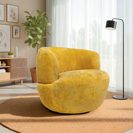 Thornton Gold Chenille Swivel Chair