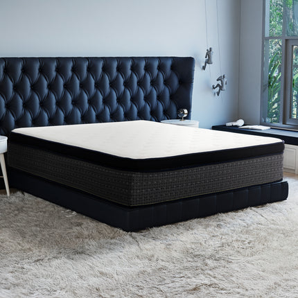 14 Inch Euro Top Cooling Hybrid Mattress California King with Ice Yarn Cover, Gel Memory Foam, Pocket Coils & Edge Support