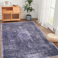 MAVAL Anthracite Washable Rug 8x10 Area Rug (Anthracite, 8' x 10') Modern, Contemporary, Non-Shedding & Easy to Clean, Ideal for Living Room, Bedroom, Dining Space, 120*96 inch