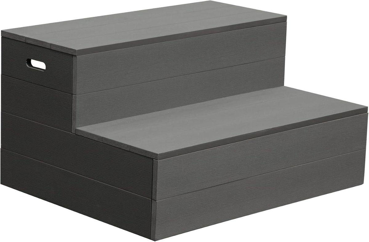 Hot Tub Steps, Universal Spa & Hot Tub Step, Heavy Duty Aluminum Spa Steps, Non-Slip Spa Stairs for Outdoor/Indoor, 600lbs Load Capacity (Gray)