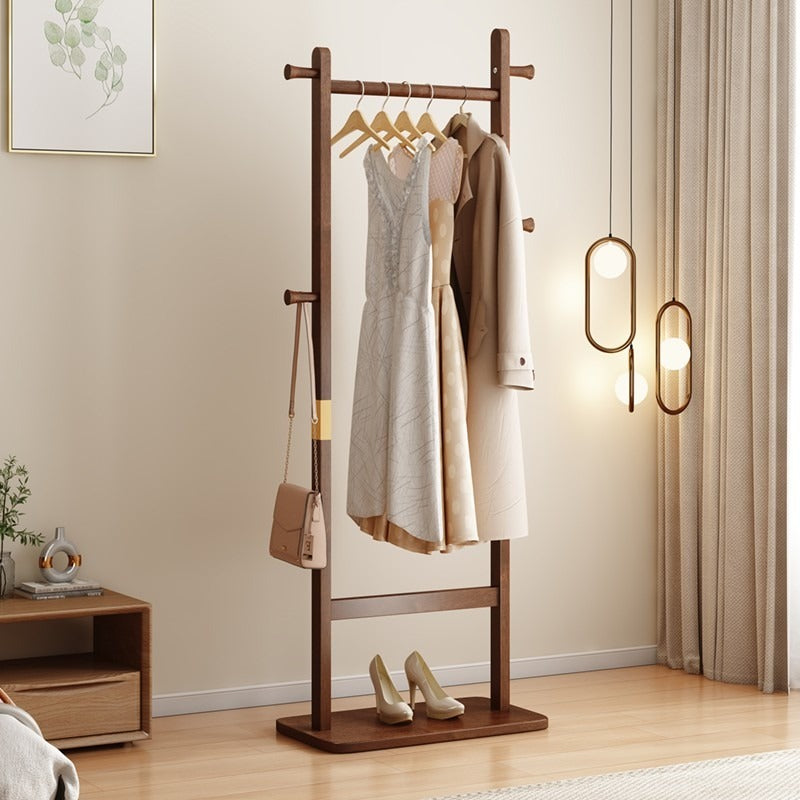 Coat Racks solid wood hanger 23.6* 11*71in Solid environmental protection easy to assemble beautiful can be placed in the bedroom/entrance/living room (Walnut)