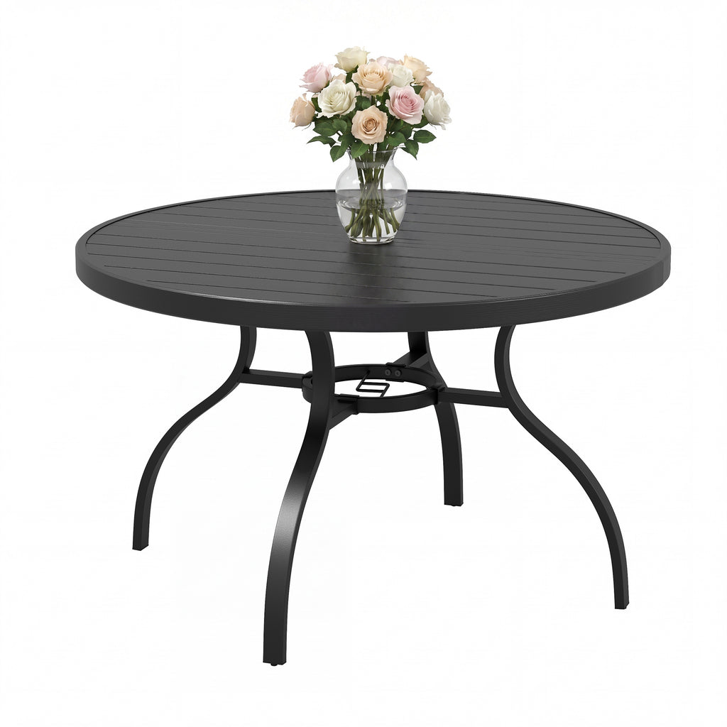 47 Inch 1 Pieces Oudoor Indoor Dinning Round Table BLACK Color