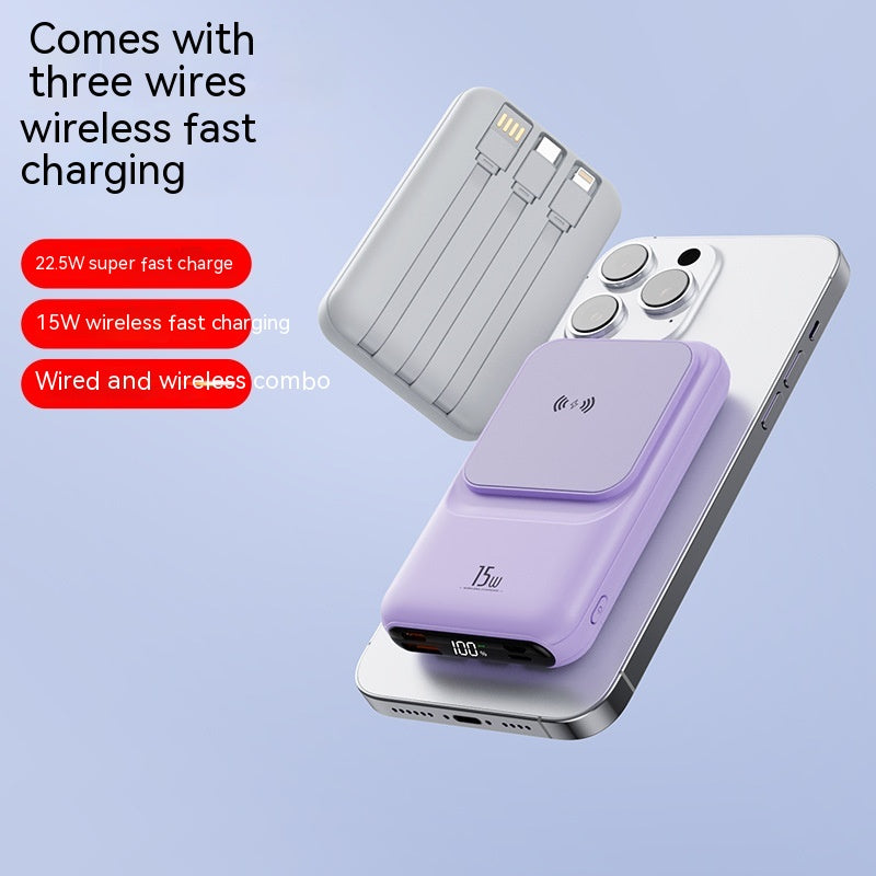 Magnetic Wireless Charger Power Bank With Cable Super Fast Charge Mobile Power 10000 MA - Eloy Royal