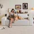 71' 3Setaser Sofa,Corduroy Fabric,Deep Seat Couches,Comfy Loveseat Sofa,No Assembly,1pcs for Living room, Bedroom,Conference room ,Apartment,White
