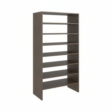 FM FURNITURE Sahara Modern Shoe Rack Multi Tier Storage for Bedroom and Entryway, GRAY  WALNUT