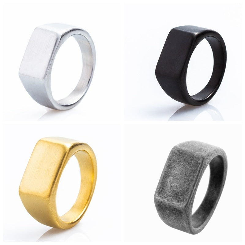 Sand Face Personality Fashion Outdoor Titanium Steel Ring