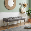 Decor Maxem Tufted FabricUpholstered Bench with Nailhead Trim