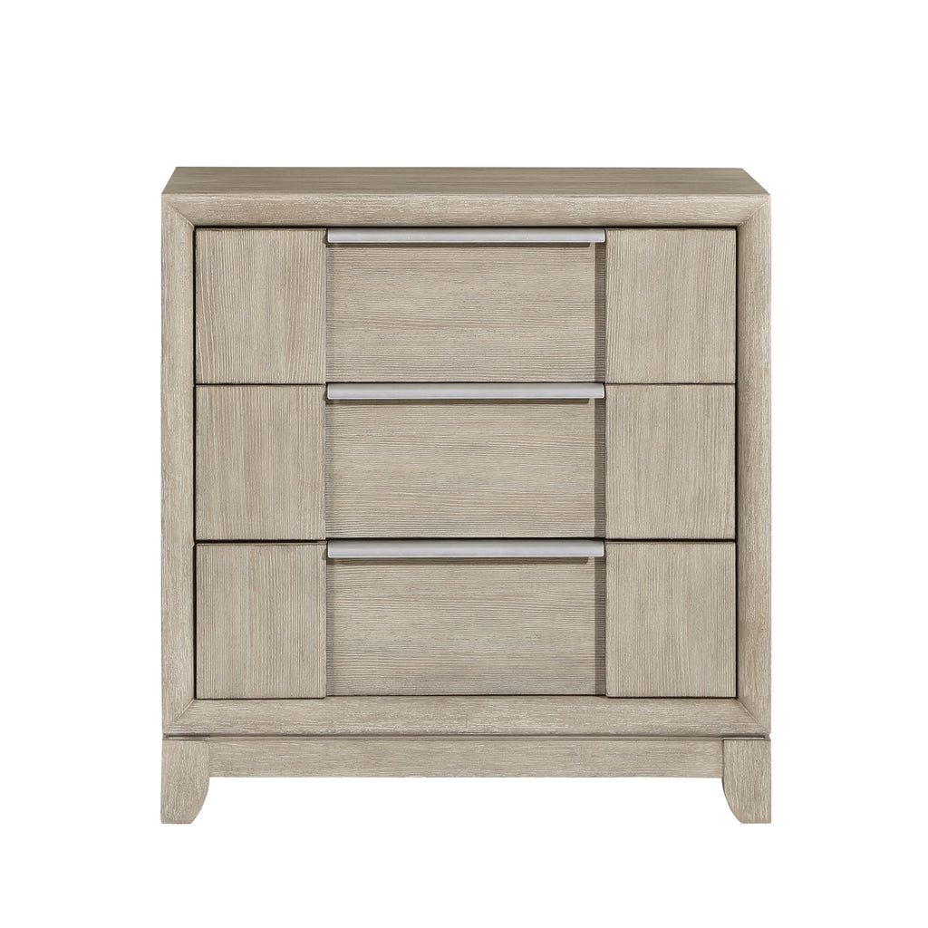 Nightstands Bedroom Wood Veneer Modern Light Set of 2 gray