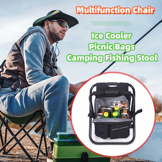 Multifunction Outdoor Folding Chair Ice Cooler Picnic Bags Camping Fishing Stool Backpacking Hunting Rest Chair - Eloy Royal