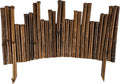 Garden Natural Bamboo Fence Lawn Edging 15.8inH x 24inL, Garden Border Fence, Decorative Bamboo Roll for Flower Bed, Pathway, and Landscape Edging, Outdoor Garden Border Fence 12pcs