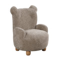 Beautiful Kids Chair Brown Teddy Bear Shape Chenille Fabric Upholstery Plywood Frame Furniture 1pc