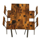 5 Piece Metal and Wood Indoor Modern Dinning Table Furniture Set for 4, Dining Table Chairs - Eloy Royal