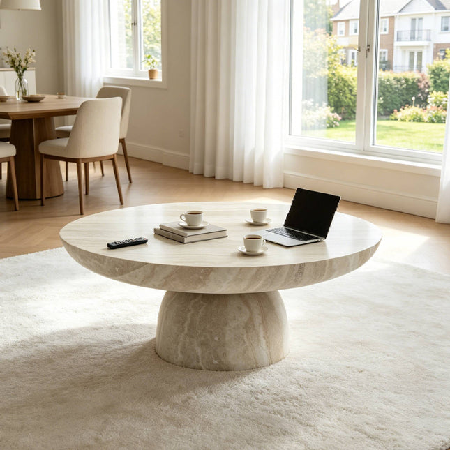 Charming Mushroom Coffee Table Enhances Leisure Time Perfect For Evening Relaxation & Stylish Use