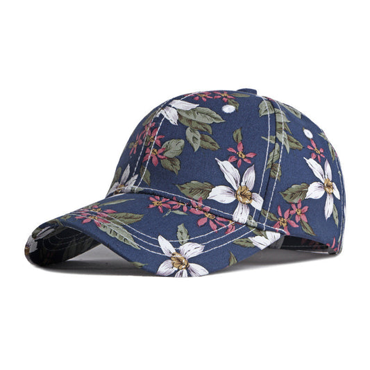 Personality Floral Flower Cap Female Korean Retro Sunscreen