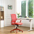 Colorful Office Task Chair 350LBS, Home Office, Mesh Back,Comfortable Sitting, Fixed Armrest, Swivel, Height Adjustable Chair (Red)