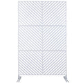 Outdoor & Indoor Privacy Screen Metal Privacy Screen 76' H×48' W, Freestanding Decorative Privacy Screen for Deck Balcony Patio, Privacy Fence Panels for Outside Lawn Garden PS113 WHITE