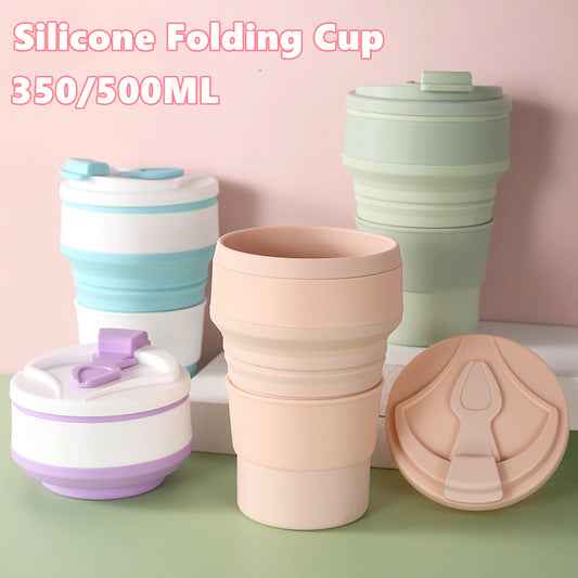 Kitchen Gadgets Folding Cup Collapsible Mug With Cover Coffee Travel Outdoors Portable Water Drinking Tea Cups - Eloy Royal