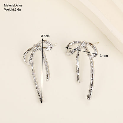 Women's Retro Irregular Metal Bow Earrings