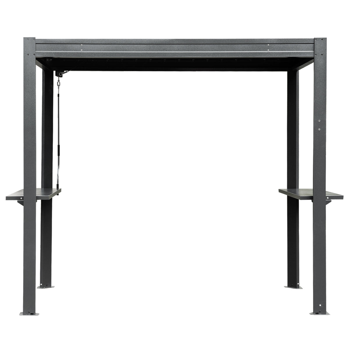 8x5 FT Grill Louvered Pergola for Outdoor Grill, Hardtop Grill Pergola with Built-in Gutter & Adjustable Rainproof Roof, Metal Shelter Gazebo for Patio Backyard Deck -Gray