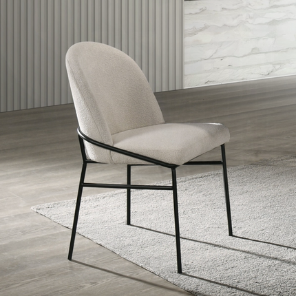 Lark Chenille & Black Side Chair (Set of 2)