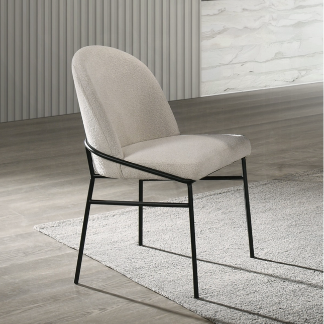 Lark Chenille & Black Side Chair (Set of 2)