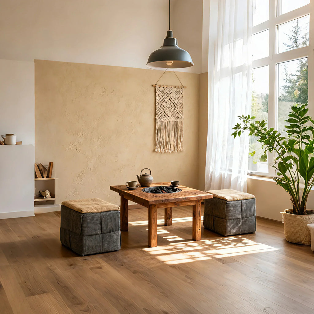 Grey Square Corduroy Ottoman Foot Rest with Soft Foam and Wooden Frame, 14.2-inch Sturdy Sofa Stool - Eloy Royal