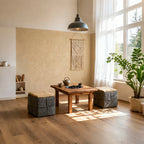 Grey Square Corduroy Ottoman Foot Rest with Soft Foam and Wooden Frame, 14.2-inch Sturdy Sofa Stool - Eloy Royal