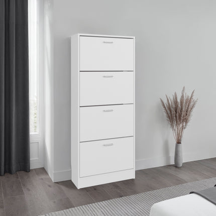 Inola 4 Door Shoe Rack Cabinet for Entryway and Home Storage, Space-Saving Shoe Organizer with Enclosed Design, Modern Style for Hallway or Bedroom Use