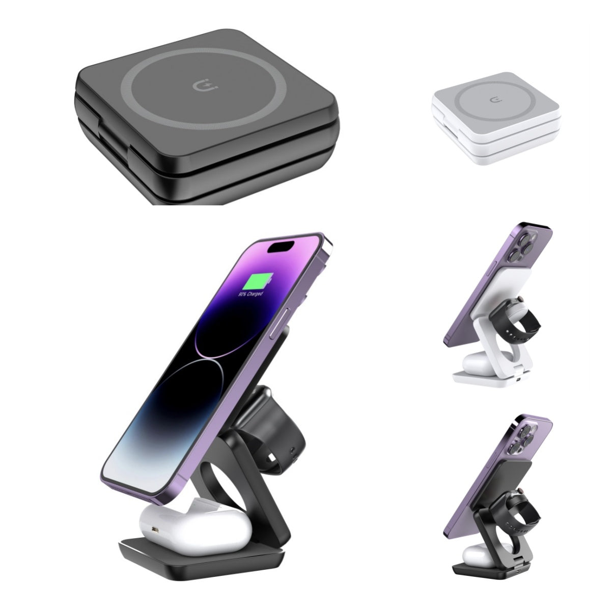 Folding Three-in-one Wireless Charger Portable Magnetic Suction - Eloy Royal