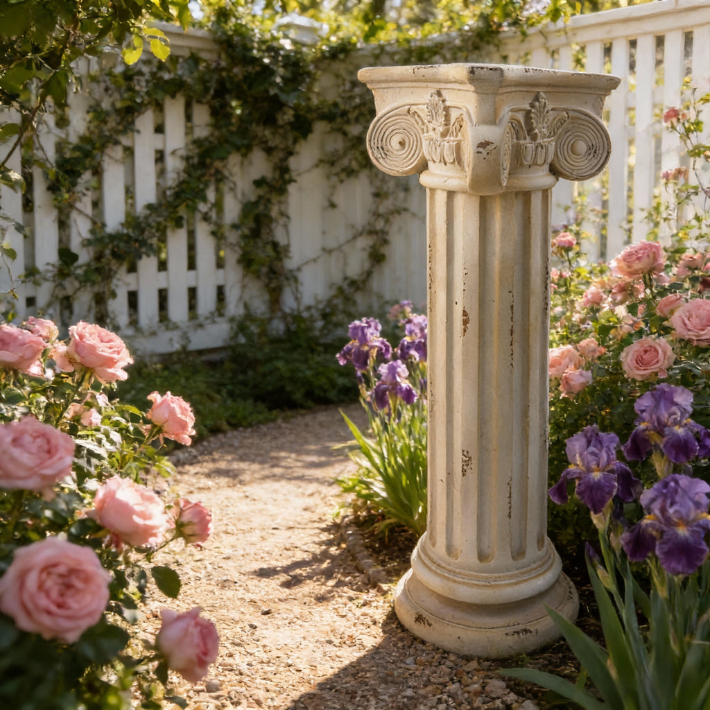 Pedestal Column Plant Stand 28.93'' Tall Roman Column with Base Roman Pillar Greek Column Magnesium Oxide Statue Sculpture Pedestal Stand Holder for Indoor Outdoor Wedding Birthday Party decorate