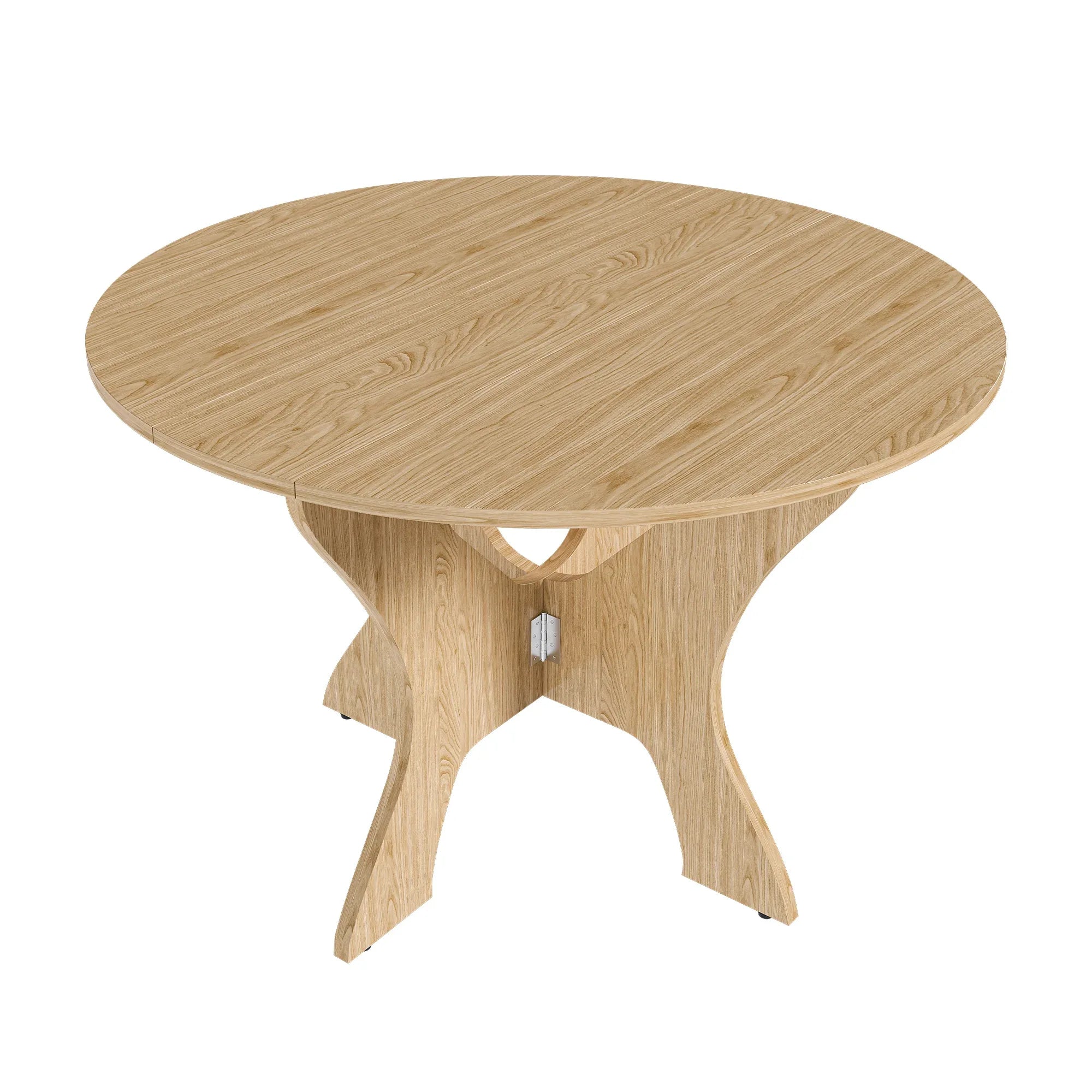 43 in Folding Dining Table for Small Spaces, MDF Table with Wild Oak Veneer, Space Saving Foldable Kitchen Table for Indoor and Outdoor Use - Eloy Royal