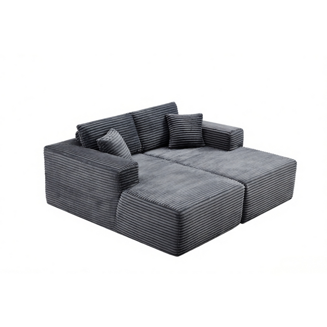 73.4' Modern Corduroy 2-Seater Recliner Sofa, Upholstered Lounge Sofa Bed