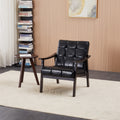 Medieval-inspired modern armchair with high back (Antique Black ) upholstered chair, solid wood legs, leisure reading chair suitable for living room or bedroom.