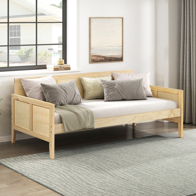 Daybed Natural Pine Finish Wooden Home Furniture 1pc Sofa Bed