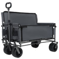 3-in-1 Convertible Folding Wagon Cart with Bench Seat & Storage - 500lbs Heavy-Duty Utility Wagon, 180L Capacity All-Terrain Wheels for Camping, Beach, Sports, Garden, gray