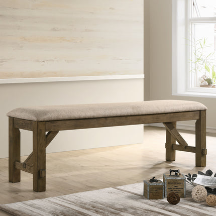 Raven Wood Fabric Upholstered Dining Bench